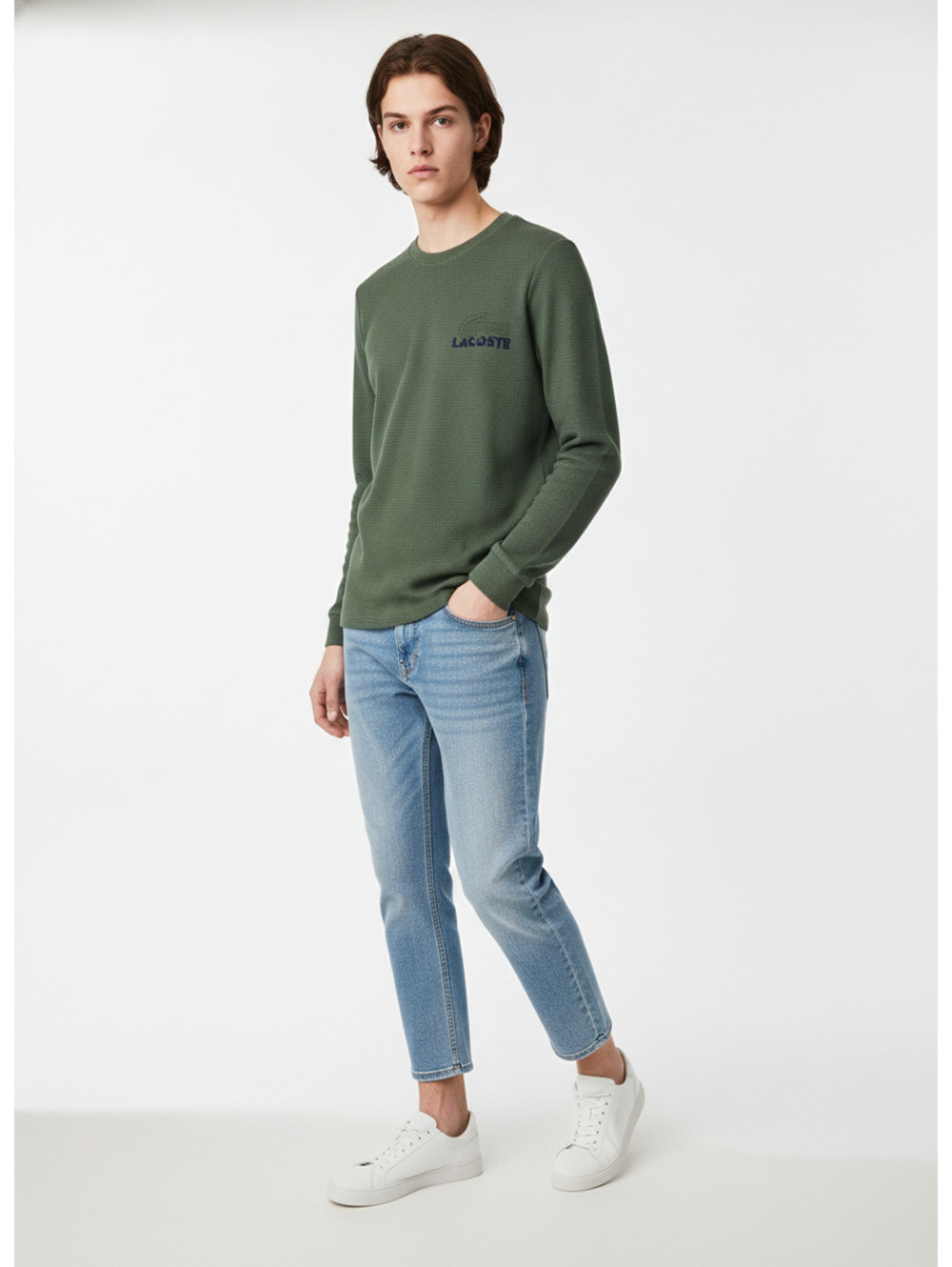 Lacoste Men's Green Long Sleeve Thermal Shirt XS New